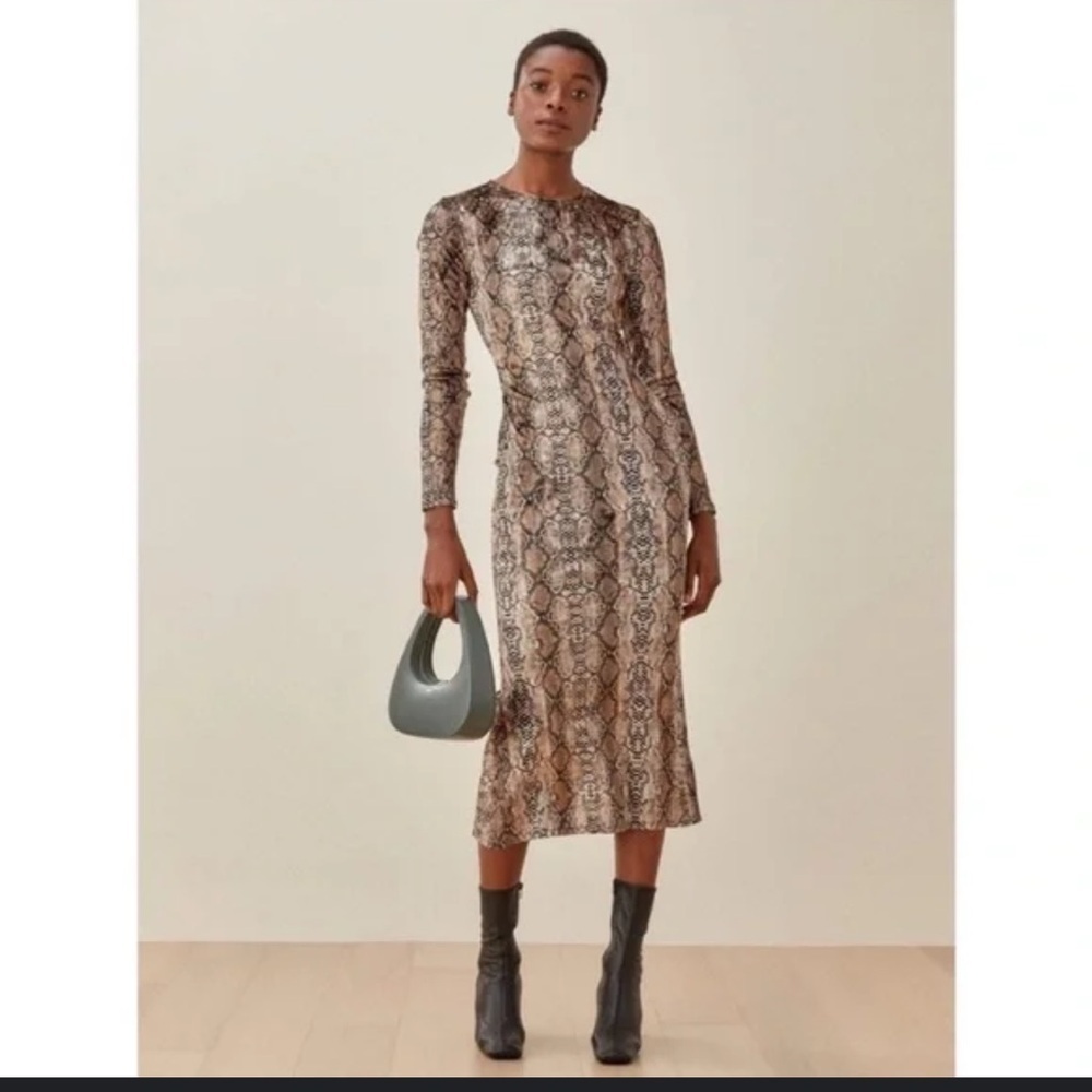 Reformation Snakeskin Davey Dress, size XS